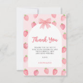 Aardbei Baby Shower Bedankkaart (Voorkant)