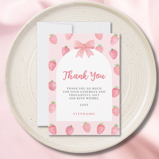 Aardbei Baby Shower Bedankkaart