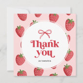 Aardbei Baby Shower Bedankkaart (Voorkant)