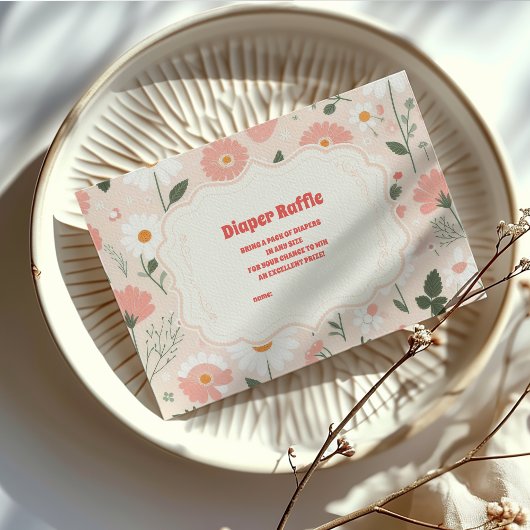 Aardbei Baby shower Berry Diapper Raffle Informatiekaartje