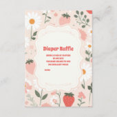 Aardbei Baby shower | Berry Diapper Raffle Informatiekaartje (Voorkant)
