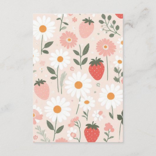 Aardbei Baby shower | Berry Diapper Raffle Informatiekaartje (Achterkant)