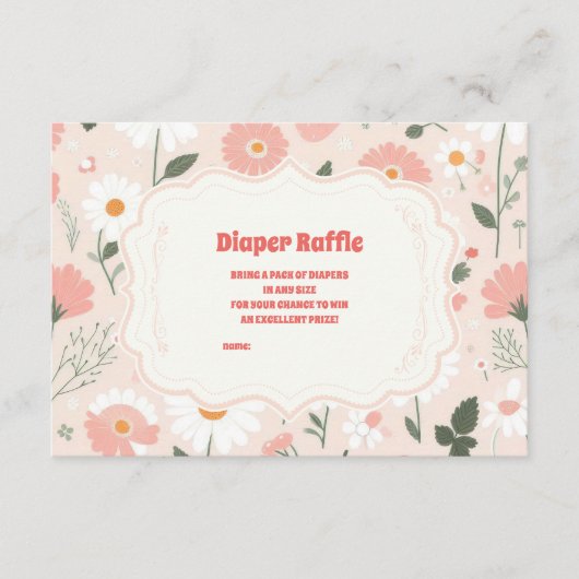 Aardbei Baby shower Berry Diapper Raffle Informatiekaartje (Voorkant)