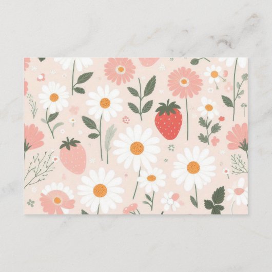 Aardbei Baby shower Berry Diapper Raffle Informatiekaartje (Achterkant)