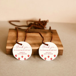 Aardbei Baby shower, Berry Meisje Baby shower Bedankjes Labels