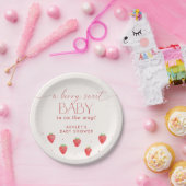 Aardbei Baby shower, Berry Meisje Baby shower Papieren Bordje (Feest)