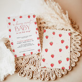 Aardbei Baby shower | Berry Sweet Baby Meisje Kaart