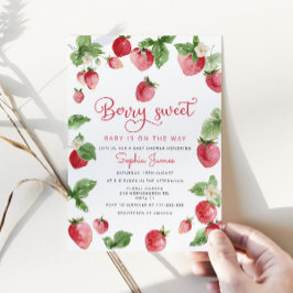 Aardbei baby shower Berry zoet baby shower Kaart