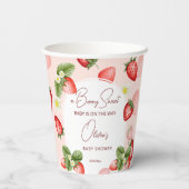 Aardbei baby shower beszoete sjabloon papieren bekers (Achterkant)