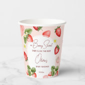 Aardbei baby shower beszoete sjabloon papieren bekers (Voorkant)