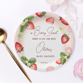 Aardbei baby shower beszoete sjabloon papieren bordje