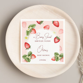 Aardbei baby shower beszoete sjabloon servet