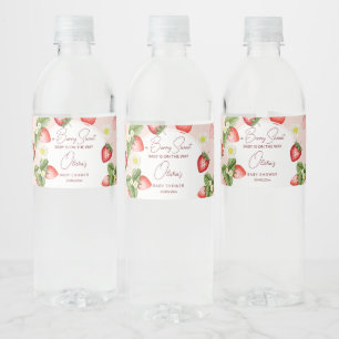 Aardbei baby shower beszoete sjabloon waterfles etiket