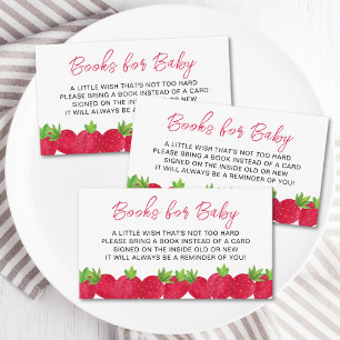 Aardbei Baby shower Boek Aanvraag Informatiekaartje