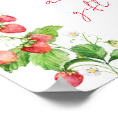 Aardbei Baby shower boeken en geschenk Poster (Hoek)