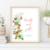 Aardbei Baby shower boeken en geschenk Poster