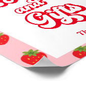Aardbei Baby shower boeken en geschenk Poster (Hoek)