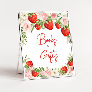 Aardbei Baby shower boeken en geschenken Poster