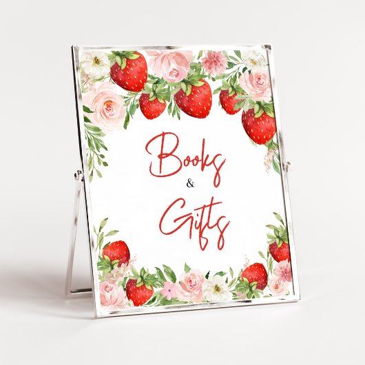 Aardbei Baby shower boeken en geschenken Poster