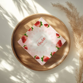 Aardbei Baby shower Bord Servet