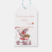 Aardbei baby shower cadeaulabel (Voorkant)