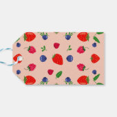 Aardbei baby shower cadeaulabel (Achterkant Horizontaal)