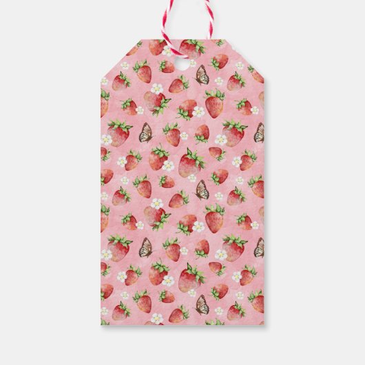 Aardbei Baby shower dank u Cadeaulabel (Achterkant)