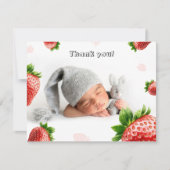 Aardbei Baby shower - Dank u kaart (Voorkant)