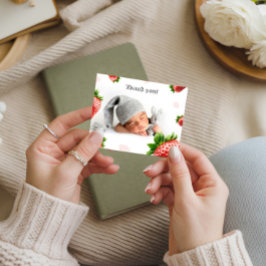 Aardbei Baby shower - Dank u kaart