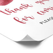 Aardbei baby shower - dank u voor uw komst poster (Hoek)