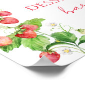Aardbei Baby shower Dessert bar Poster (Hoek)