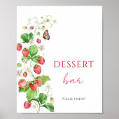 Aardbei Baby shower Dessert bar Poster (Voorkant)