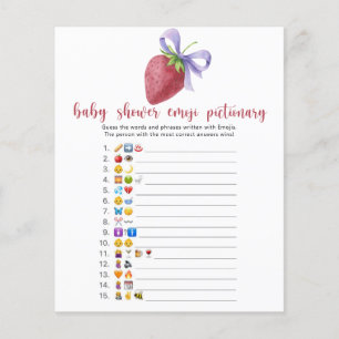 Aardbei - baby shower emoji pictionary spel