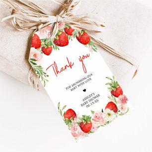 Aardbei Baby shower Favor Tags Cadeaulabel