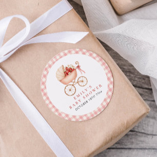 Aardbei Baby Shower Favor Zoet Ronde Sticker