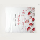 Aardbei Baby Shower Fotobackdrop Wandkleed (Voorkant (horizontaal))