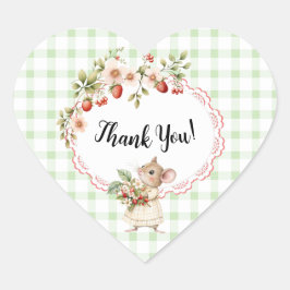 Aardbei Baby shower-groen dank u Sticker