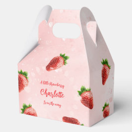 Aardbei Baby shower gunstbox Bedankdoosjes