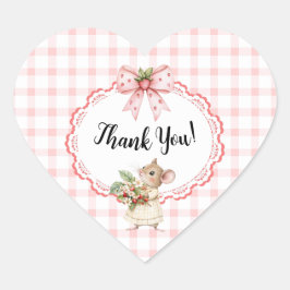 Aardbei Baby shower-hart Dank u Sticker