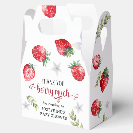  aardbei Baby shower Hartelijk dank Bedankdoosjes (Geopend)