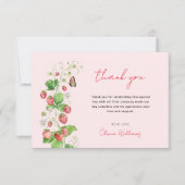 Aardbei Baby shower Hartelijk dank Bedankkaart (Voorkant)