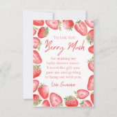 Aardbei Baby shower Hartelijk dank Bedankkaart (Voorkant)