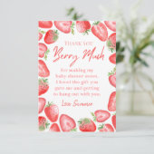 Aardbei Baby shower Hartelijk dank Bedankkaart (Staand voorkant)