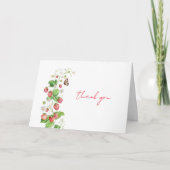 Aardbei Baby shower Hartelijk dank Bedankkaart (Voorkant)