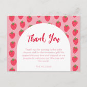 Aardbei Baby shower Hartelijk dank Briefkaart (Voorkant)