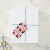 Aardbei baby shower Het is een meisje Cadeaulabel (Met Touw)