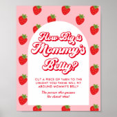 Aardbei Baby shower Hoe groot is haar buik Poster (Voorkant)
