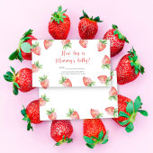 Aardbei - baby shower hoe groot is mama's buik informatiekaartje