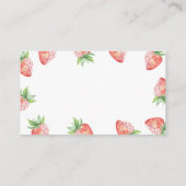 Aardbei - baby shower hoe groot is mama's buik informatiekaartje (Achterkant)