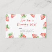 Aardbei - baby shower hoe groot is mama's buik informatiekaartje (Voorkant)